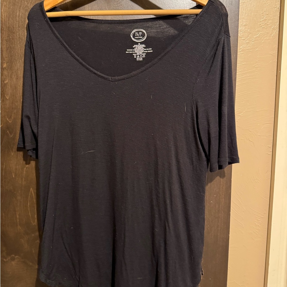 Women's Black V-Neck Top